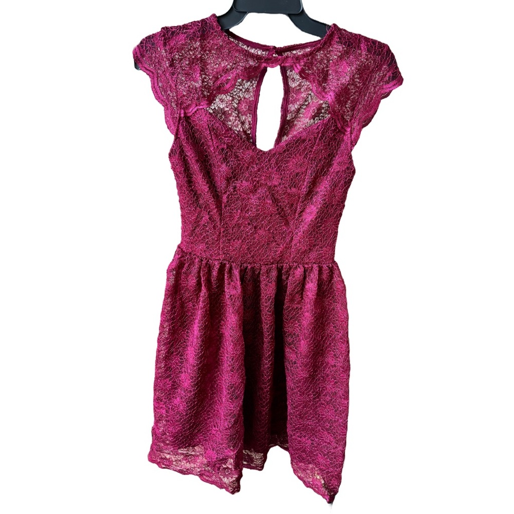Francesca’s Celebrate Burgundy Lace Dress
